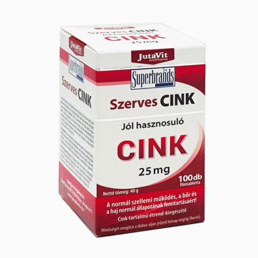 Jutavit szerves Cink 25mg tabletta 100x