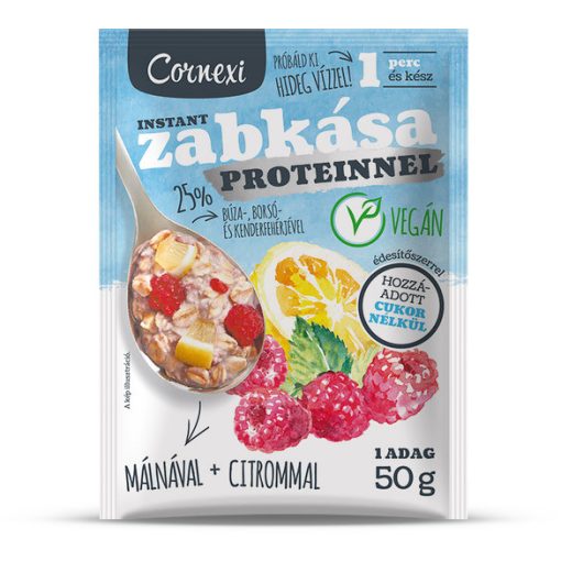 Cornexi protein zabkása málna-citrom,vegán,édesítőszeres 50g